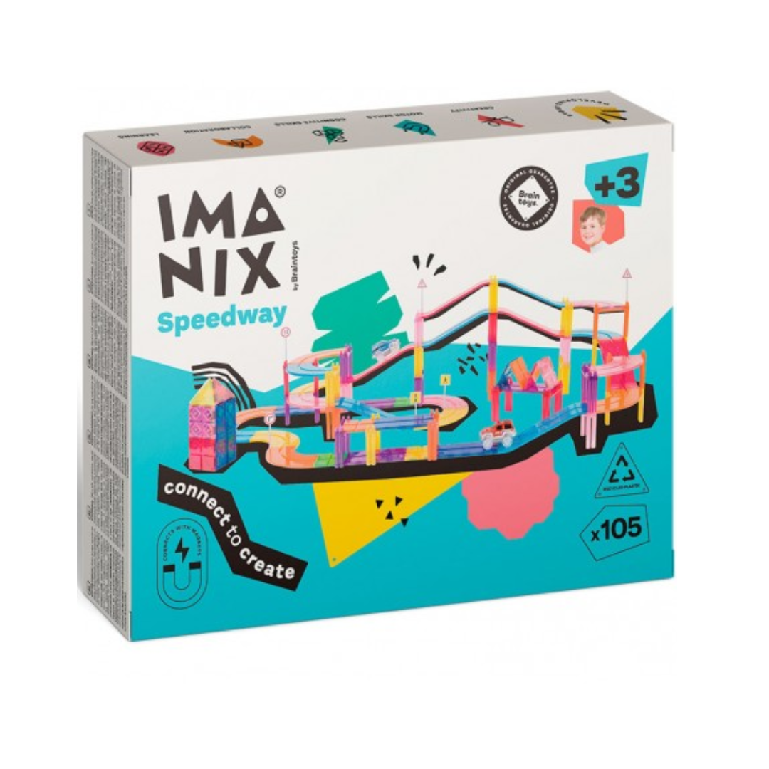 Imanix pista de carreras 105 piezas Juego de construcción