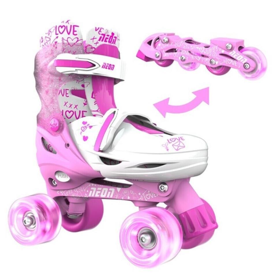 Patines combo neon rosa